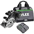 FLEX 24V Brushless Cordless 6-1/2-Inch In-Line Circular Saw Kit with 5.0Ah Lithium Battery and 160W Fast Charger - FX2131A-1C