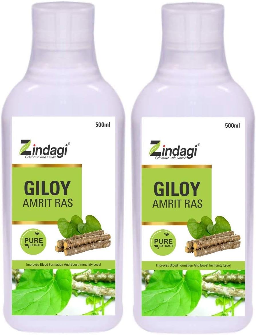 Zindagi Pure Giloy Juice - Sugar-free Concentrated Giloy Extract Drink 500 ml (Pack of 2)