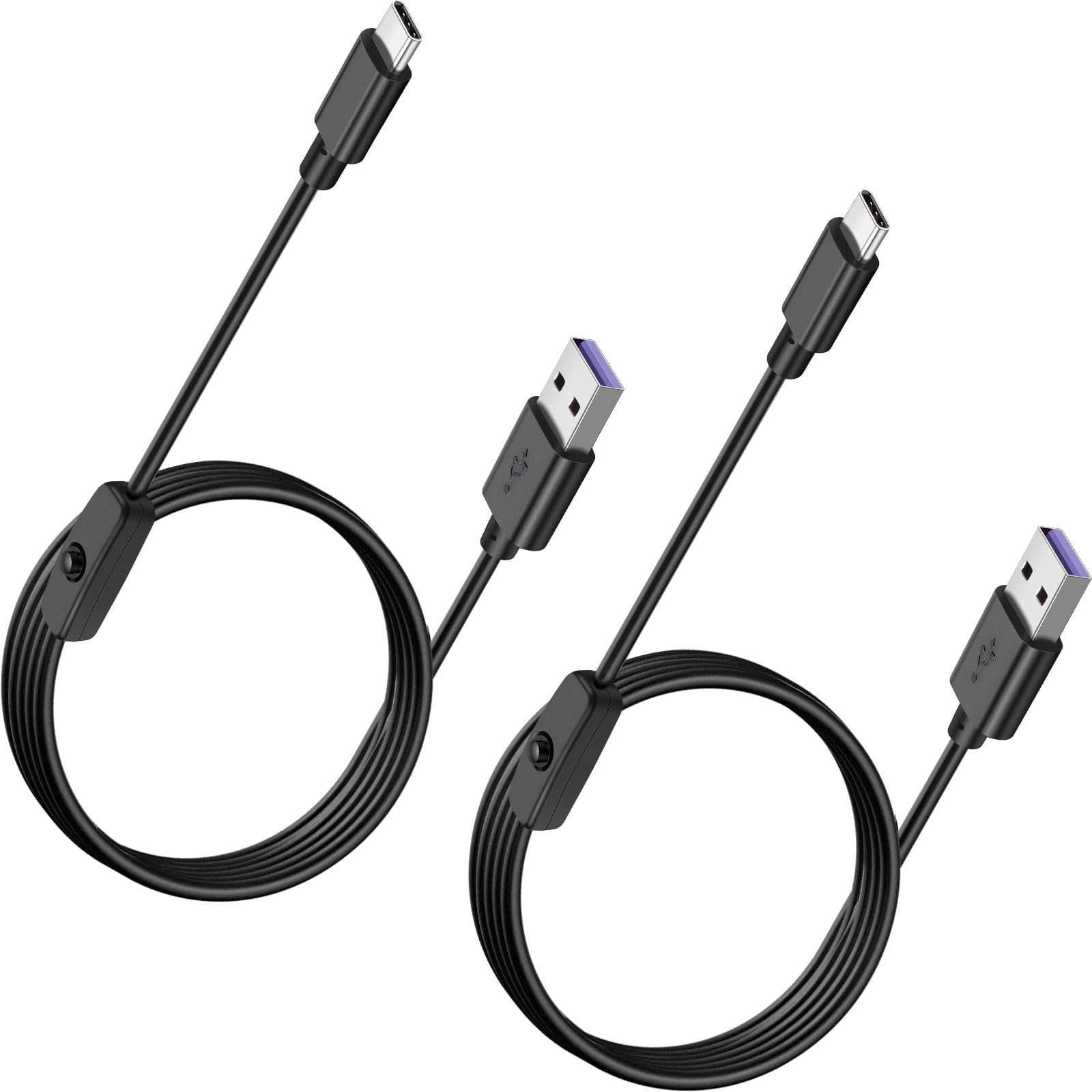 Photo 1 of SAISN USB Type C Switch Charging Cable 2 Pack USB A to USB C Male to Male Power Cord with 501 On Off Switch USB to USB-C Adapter Wire for LED Desk Lamp, USB Fan, LED Strips Lighting, 6 Feet