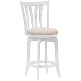 Hillsdale 25.5" Savana Wood Swivel Counter Height Stool, White