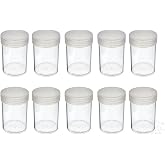 (10) Edgar Marcus Brand Round Clear Plastic (Large Dollars) Size Coin Storage Tube Holders with Screw on Lid