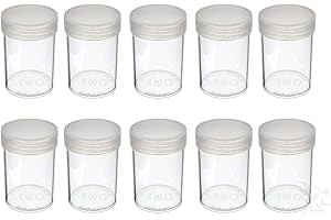 (10) Edgar Marcus Brand Round Clear Plastic (Large Dollars) Size Coin Storage Tube Holders with Screw on Lid