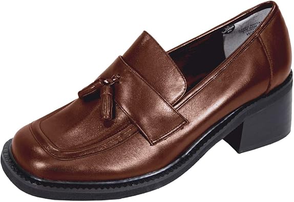 womens wide width leather loafers