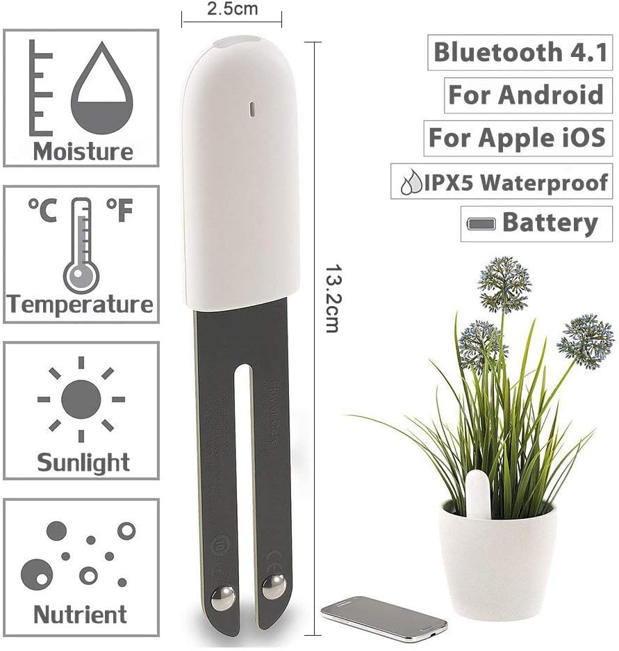 VegTrug Flower Care Medidor de Suelos, Inteligente Monitor de ...