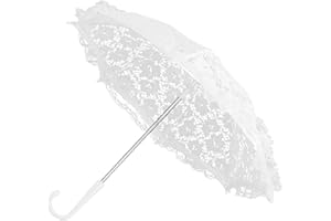 White Lace Parasol - Vintage Lace Umbrellas For Tea Party | Handmade Flower Embroidered Umbrella | Laces Parasol Umbrella | S