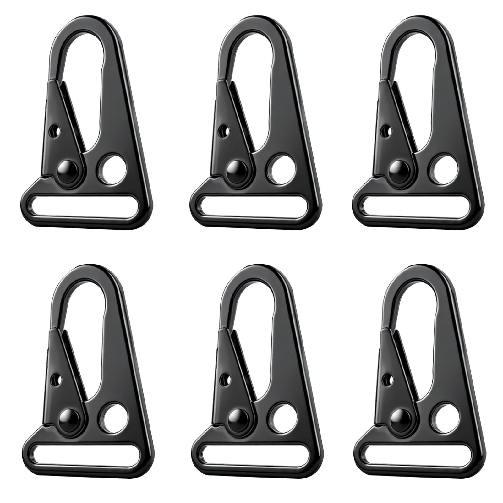 Azarxis Tactical Gear Clip Nylon Belt Webbing Metal Key Ring Holder Hanging Buckle Multi Purpose Durable Tactical Backpack Molle Clip for Backpack Bag Belt Camping Hiking Outdoor (25mm - Pack of 6)