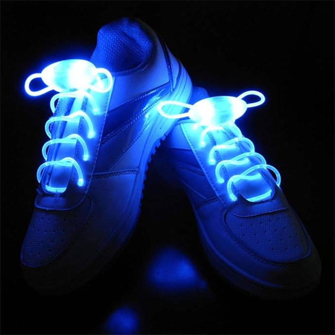 Leuchtend Schnürsenkel 2 Paare Einstellbar LED Schnürsenkel Leucht Schuhband, Party Neuheit Verkleiden Dekor (Blau)