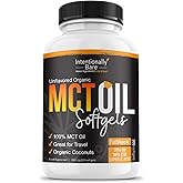 Intentionally Bare MCT Oil Capsules - Organic Coconut Oil with 70% C8 and 30% C10 - MCT Oil for Clean Energy, Brain Health, Mood and Focus - Coconut C8 for Keto, Paleo & Vegan Pills - 300 Soft Gel
