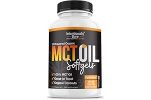 Intentionally Bare Organic MCT Oil Capsules - 70% C8 MCT Oil & 30% C10 MCT Capsules Unflavored for Keto Low Carb and Paleo Diet - Coconut C8 & C10 for Energy Mood & Focus - Non-GMO 300 Soft Gels