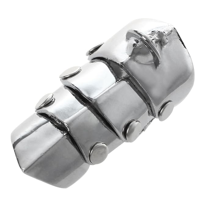SODIAL(R) Gotischer Punkrock 55mm langer Ruestungsring Silber