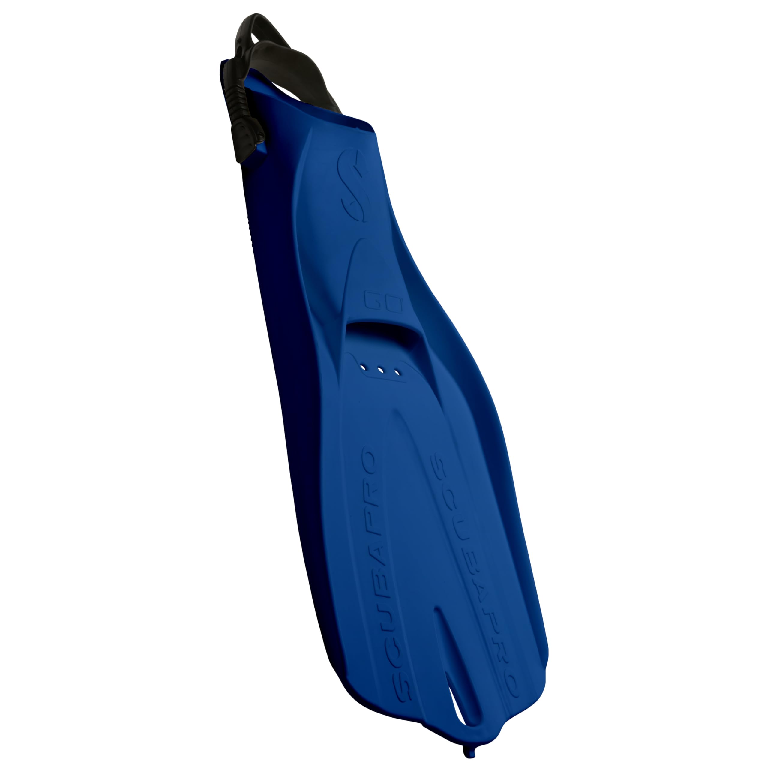 Photo 1 of SCUBAPRO GO Travel Scuba Fin for Snorkeling, Scuba Diving and Swimming, Blue Scuba Fin with Black Bungee Open Heel Strap, X-Large