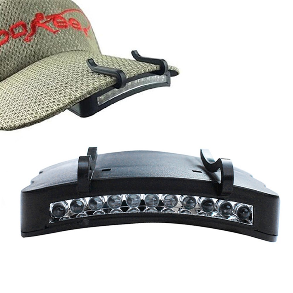 Vinmax Hat Clip Light Lamp. High Brightness 11 Led Bulbs Headlights for Camping Fishing Hiking Running - Cap lights, hat lights, LED headlights