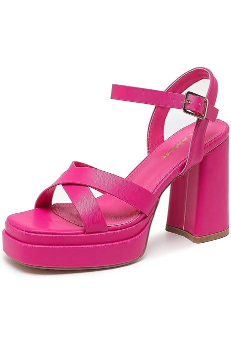XINXINIO Women's Thick Platform Strappy Sandals Lace up High Heels : Amazon.ca:  Clothing, Shoes \u0026 Accessories