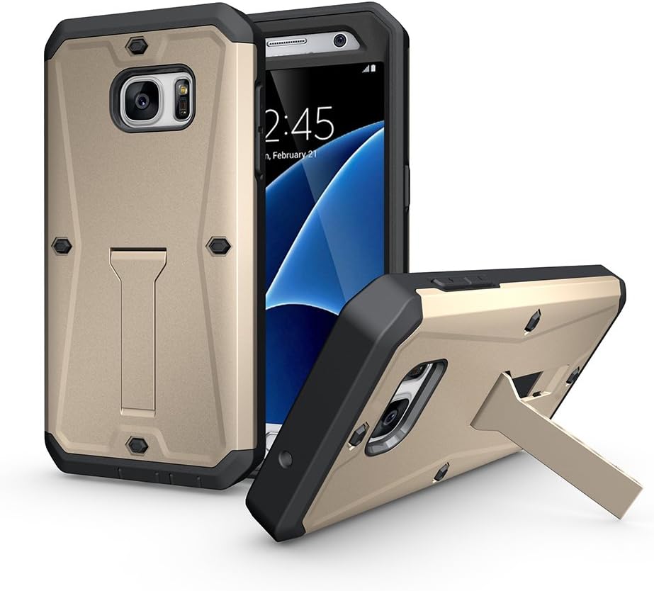 Comfortable Pale Gold Applied Light Weight Ergonomic Design Samsung Galaxy S7 Armor Tank Cover Case Characteristic Style for Samsung Galaxy S7 Armor Perfect Tank Phone Case