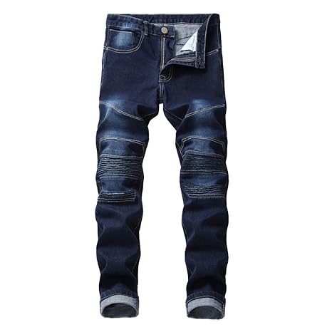 Jeans Latzhose GreatestPAK Herren Druck Slim Fit Hose Dunkelblau Denim Baumwolle Vintage Hip Hop Arbeitshosen