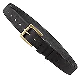wolksprong Men's Leather Belt, Genuine Full Grain