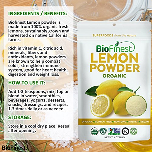 image for Biofinest Lemon Powder - 100% Pure Antioxidants Superfood - USDA Certi