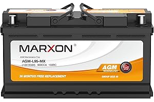 Marxon Group 49 Car Battery 12v 95AH 900CCA H8 AGM Batteries Maintenance Free Automotive Start Stop Replacement L5 Battery for Audi BMW Ford Toyota Mercedes-Benz Volvo