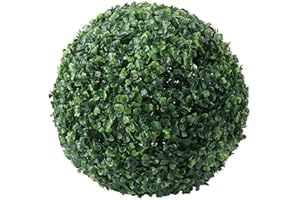 Karlsitek Artificial Boxwood Balls,1 Pcs Artificial Topiary Ball for Outdoor Indoor,UV Resistant Decorative Greenery Sphere,Plant Topiary Sphere,Green Plant Balls,Garden Wedding Decor (21 in)