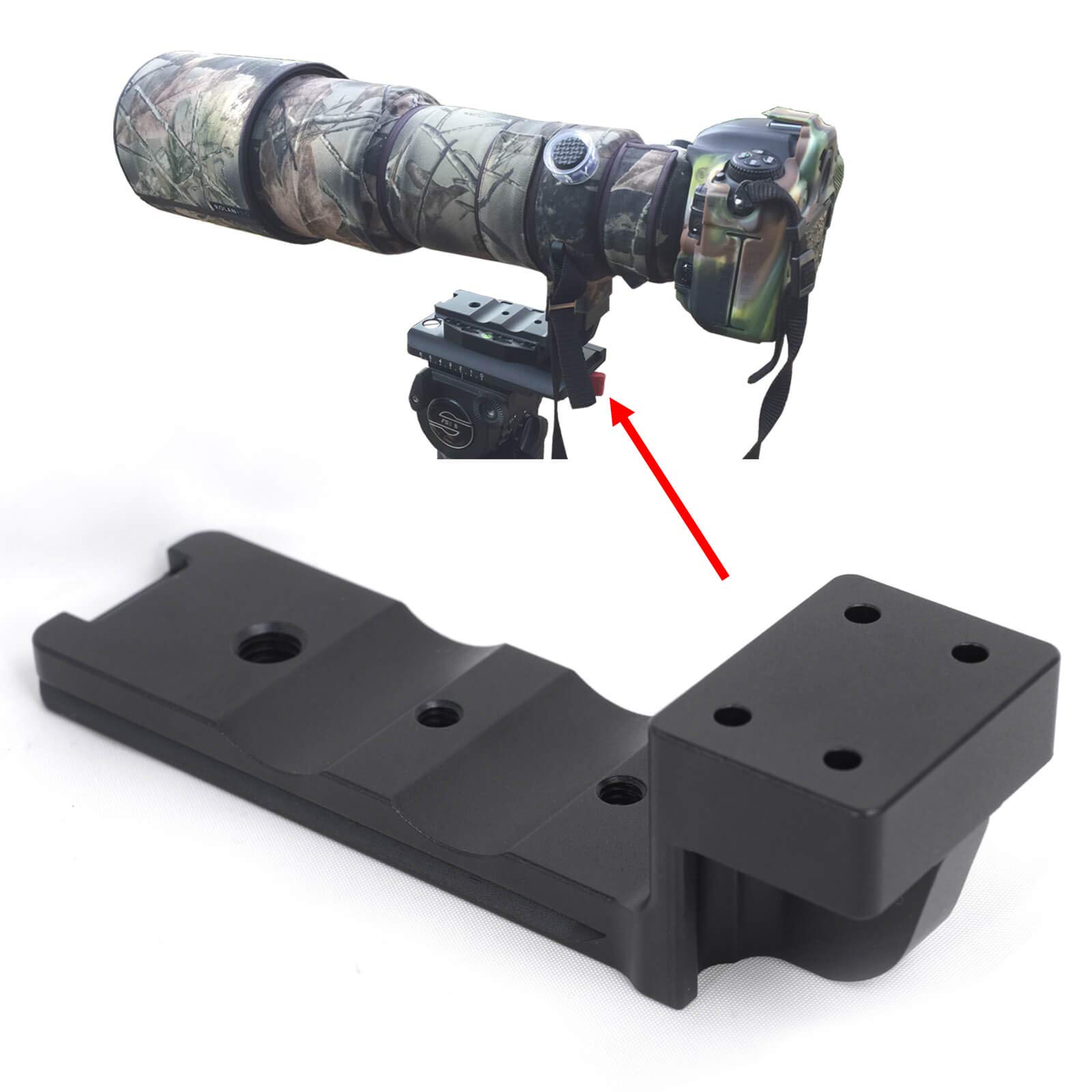 iShoot Replacement Lens Collar Foot, Tripod Mount Ring Base Stand Support Compatible with Sigma TS-91 500mm f/4 DG OS HSM Sports, Built-in Arca-Swiss Fit Quick Release Plate for Arca Type Head Clamp