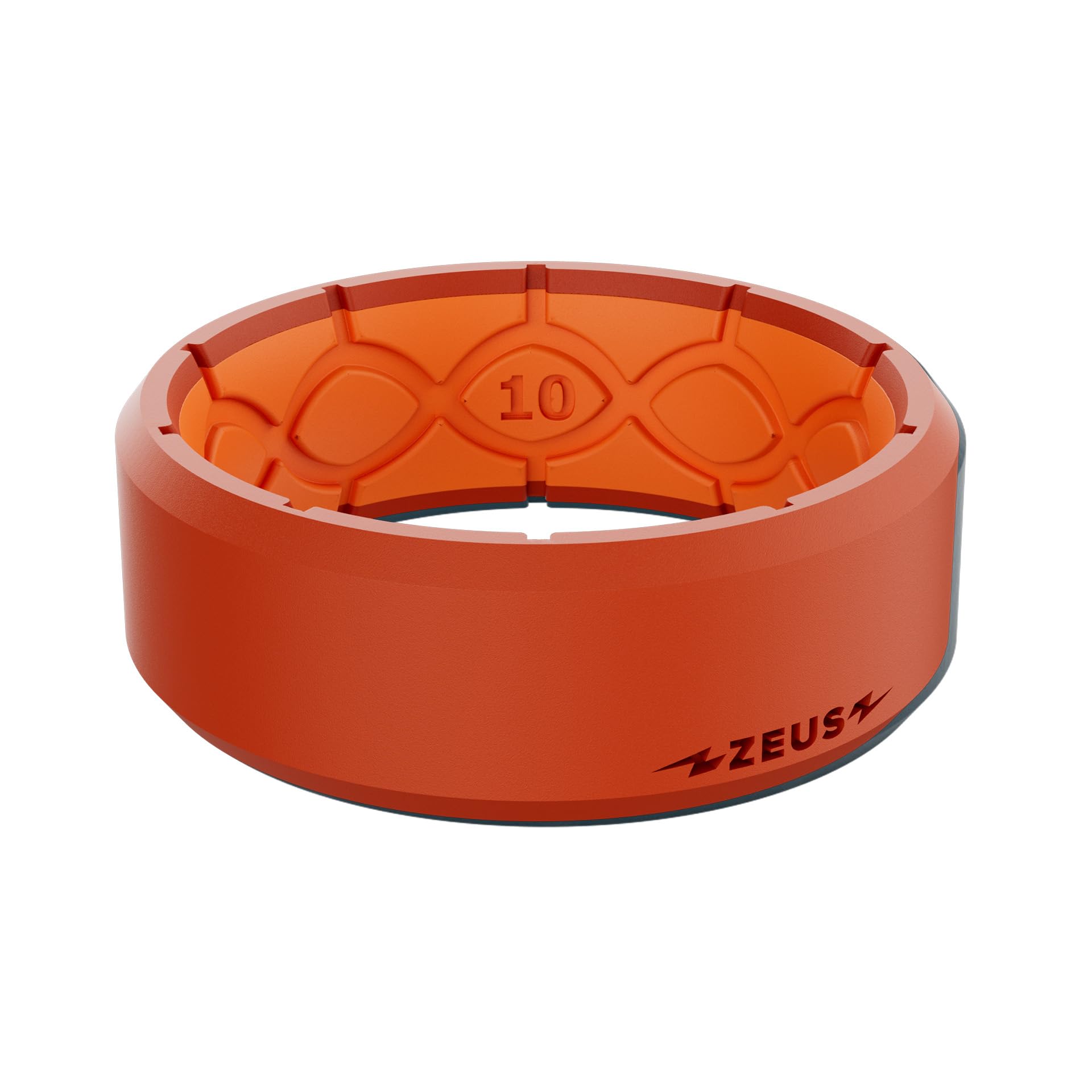 Groove Life Zeus Edge Campfire Silicone Anti Stretch Ring - Breathable Rubber Wedding Rings for Men, Unique Design, Comfort Fit Ring - Size 9 Image