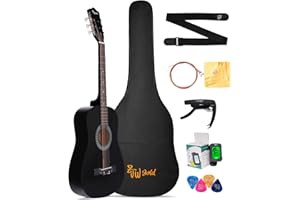 ZJW GOLD Acoustic Guitar for Beginner Kid Teen Children Adult, 38 Inch Classical Guitarra kit with Gig Bag, Strap, Tuner, Capo, Picks, Extra Strings