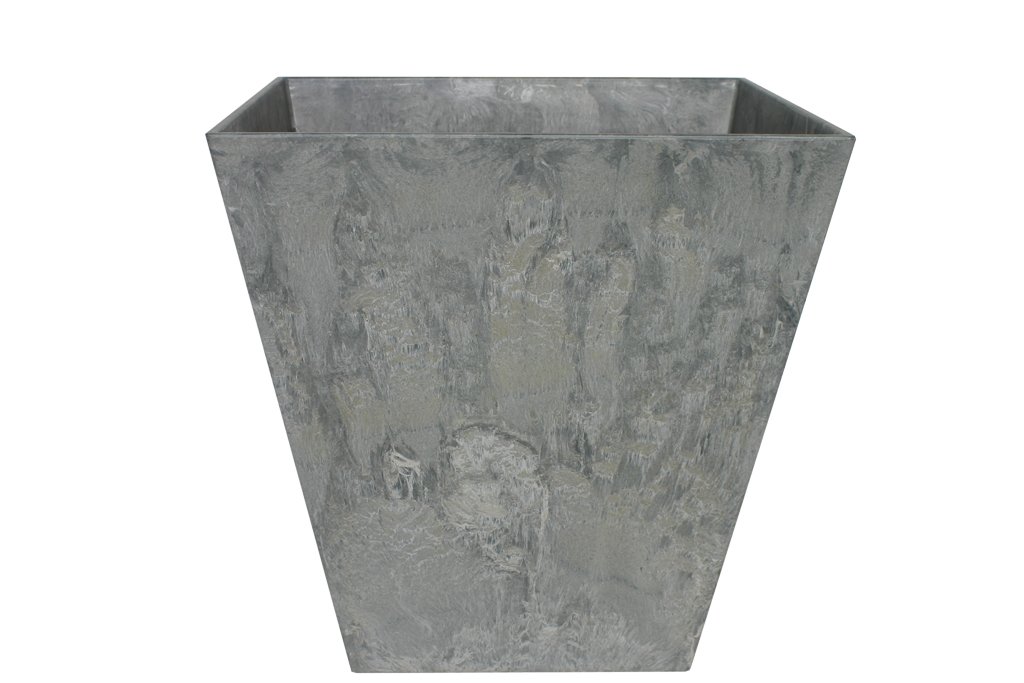 Ivyline Stoneware Ella Pot in Grey with Built in Drainage - Frost Resistant & UV Stable Decorative Lightweight Outdoor Flower Planter - H34cm x D35cm