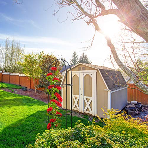 Relaxdays Rankobelisk beschichtetes Metall 190 cm, witterungsbeständige Garten Rankhilfe für Rosen und Blumen, grün – Bild 6