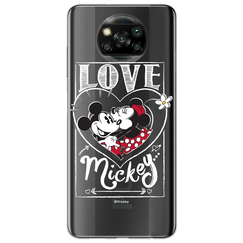 ERT GROUP mobile phone case for Xiaomi POCOPHONE X3 original and officially Licensed Disney pattern Mickey & Minnie 002 optimally adapted to the shape of the mobile phone, partially transparent