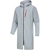 NORDIC OUTLAND Rain Jacket Men,Waterproof Breathable Long Raincoat with Hood Mesh Lining,Windbreaker for outdoor activities