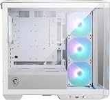 MSI MAG PANO M100L PZ WHITE Micro-ATX PC Case with USB-C 20Gbps GPU Stand view 4