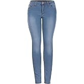 2LUV Women's Five Pocket Slimming Stretchy Skinny Denim Jeans Light Blue 1