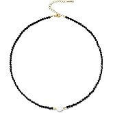 ERNAULO Colorful Beaded Necklaces for Women Crystal Bead Necklace Beach Necklaces Boho Necklaces for Women Pearl Beaded Choker Necklace Stainless Steel 18K Gold Plated Choker