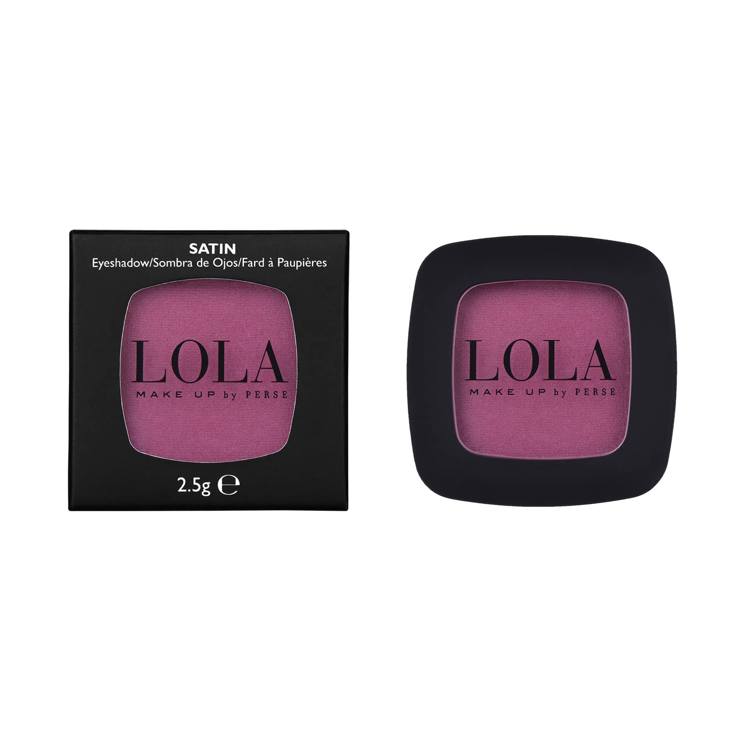 Lola Make Up by Perse Mono Eyeshadow with Natural Ingredients Vegan and Cruelty-Free Eye Makeup Palette High Coverage Satin Eye Shadow for Women, Dark Pink (028)