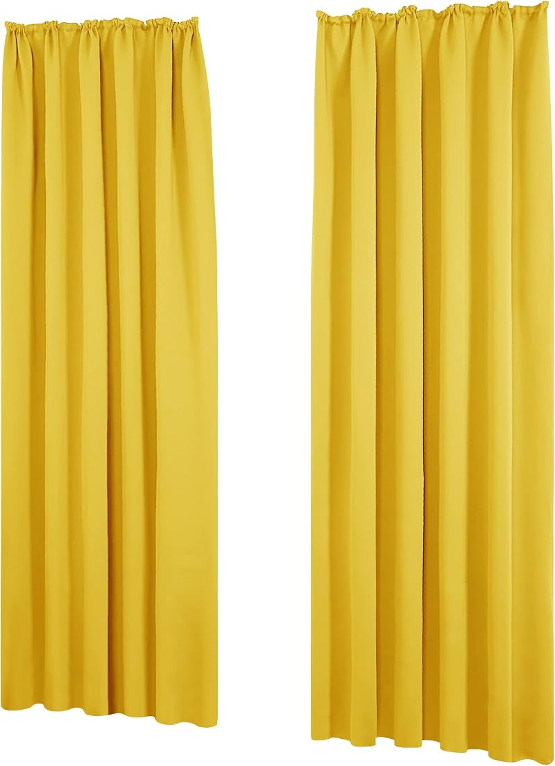 Deconovo Blackout Curtains Pencil Pleat Thermal Insulated 55 x 114 One Pair