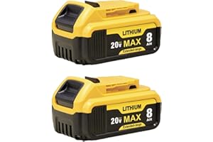 LxyWc 2 Pack Replace for Dewalt 20V Max Battery 8000mAh Replacement for Dewalt 20v Lithium-ion Batteries Apply to 20V Cordless Power Tools and Chargers DCB207 DCB206 DCB205 DCB204 DCB203