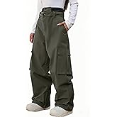 YEEFINE Men and Women's Snow Snowboard Pants Loose Fit Insulated Waterproof Unisex Baggy Cargo Ski Pants Bibs Warm Winter