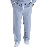 LeeHanTon Mens Fleece Sweatpants Open Bottom Basic Running Joggers Wide Leg Casual Loose Fit Athletic Pants with Pockets