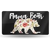 Mama Bear Front License Plate Aluminum Decorative License Plates Funny Metal Car Plate 6