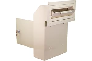 Pochar Door Drop Box for Mail, Rent, Deposit, and Night Key - Through The Door Locking Steel Mailbox with Rear Access (Light Gray)