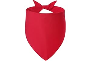 Agroon Blank Dog Bandanas Red XLarge 1PCS, DIY Solid Cotton Scarf, Durable Triangle Reversible Bibs Handkerchief for Puppy Pet, Personalized Birthday/Party Fun Idea Gift