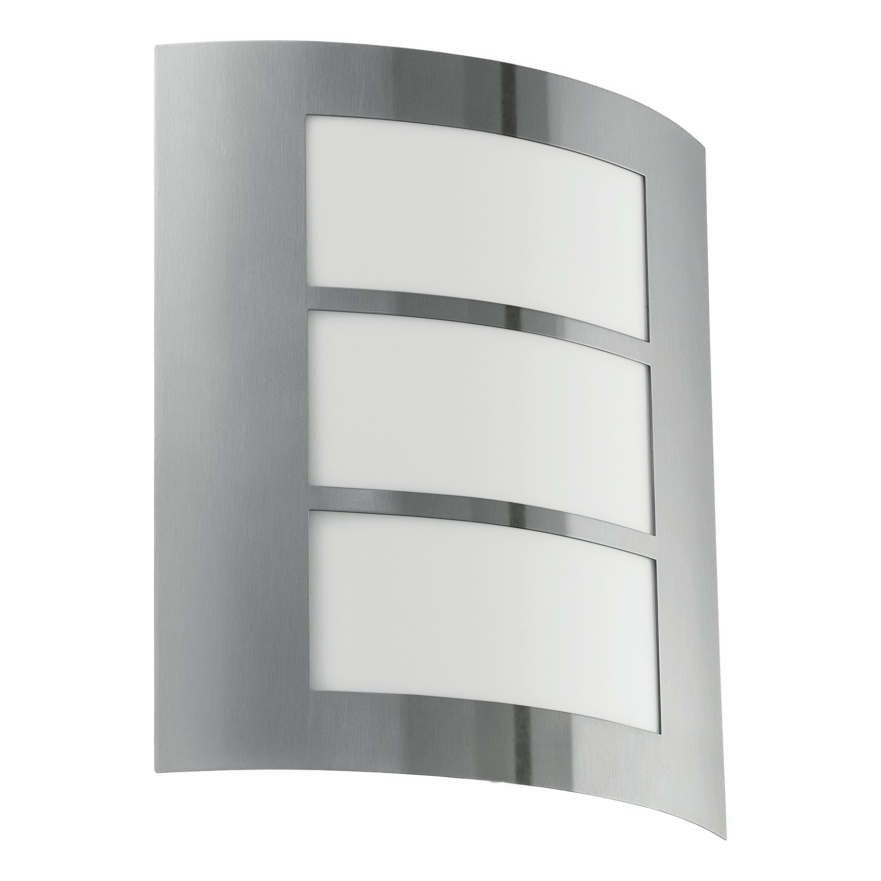Eglo City Outdoor Wall Lamp, White and Silver Stainless Steel Porch Lighting, E27 Socket, IP44
