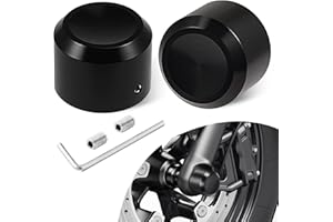 PBYMT Black Front Axle Nut Cover Caps CNC Compatible for Harley Softail Dyna Touring Road King Electra Street Glide Iron 883 XL 2002-2024