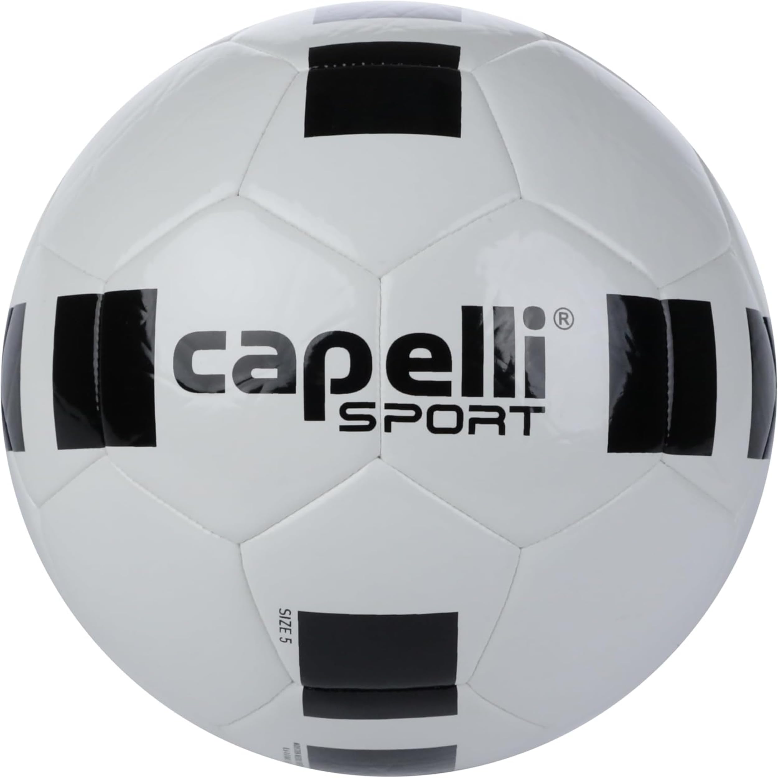 Photo 1 of * deflated*Capelli Sport Soccer Ball Size 5, 4-Cube Classic Team FIFA Basic Soccer Ball for Youth and Adult Players, Outdoor and Indoor Training, White/Black