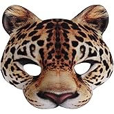 Hosfairy 1Pcs Halloween Half Face Masquerade Masks Animal Leopard Masks for Halloween Carnival Party Dress Up Costume Props