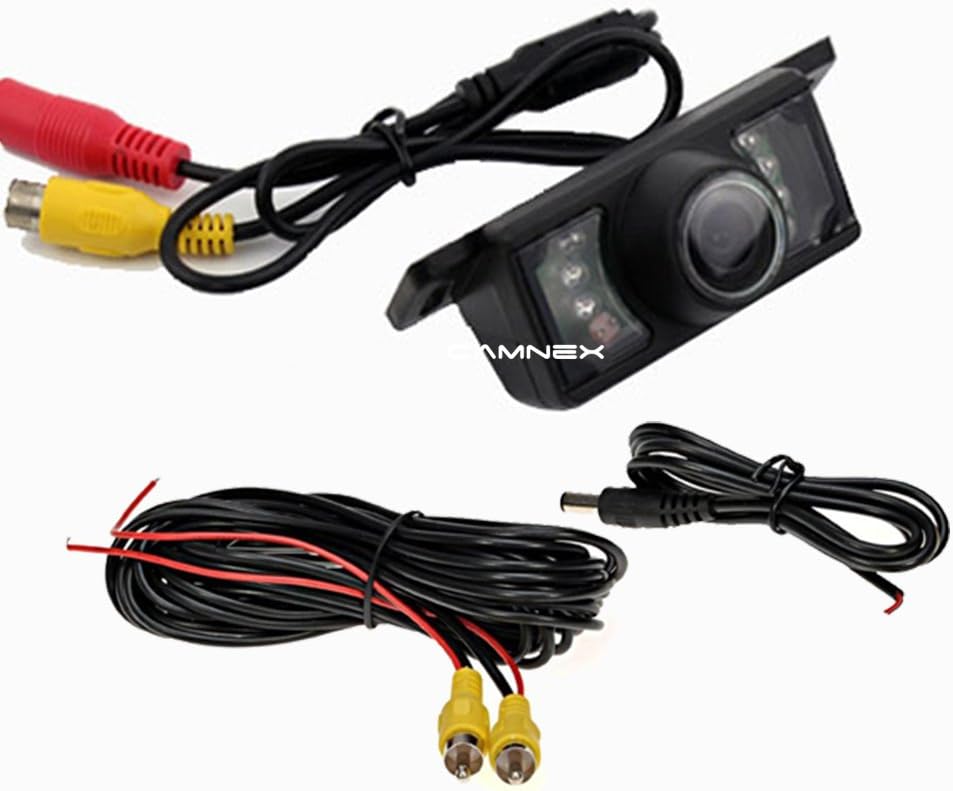 Camnex HD Backup Camera Rear View Camera with Infrared Night Vision Parking Reverse Camera Built-in Distance Scale Lines Waterproof Camera