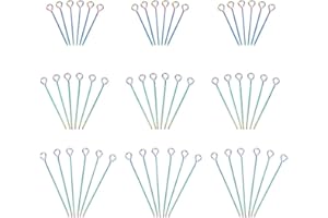 DICOSMETIC 90Pcs 3 Sizes Open Eye Pins Rainbow Color Head Pins 20/25/30mm Eye Needles Pins Stainless Steel DIY Ball Head Pins Findings for Jewelry Making, Hole: 1.6~1.8mm