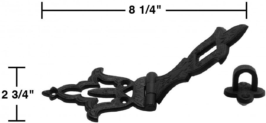 Safety Hasp Lock Black Iron 2 3/4 Inch X 8 1/4 Inch | Renovator's Supply - Cabinet Accessories - 