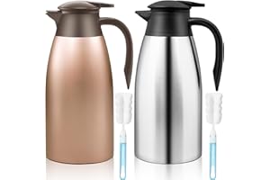 2 Pcs 68 oz Thermal Coffee Carafe Insulated Stainless Steel Coffee Carafe for Hot Liquids Vacuum Thermal Pot Creamer Carafe D
