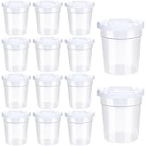 12 Packs No Spill Paint Cups for Kids Small Plastic Paint Containers with Lids Spill Proof Water Cup for Painting, School, Classroom, Art Crafts Supplies